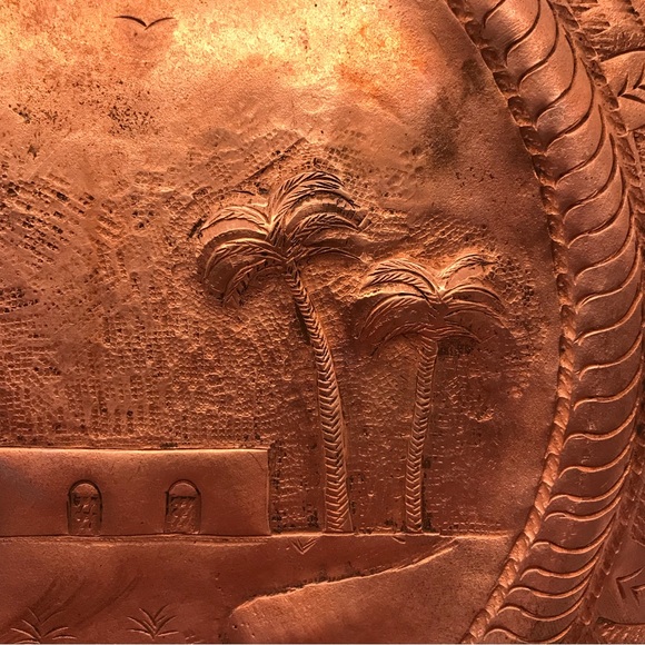 Unknown vintage Islamic madrassa or mosque on solid copper plate. - Picture 4 of 6